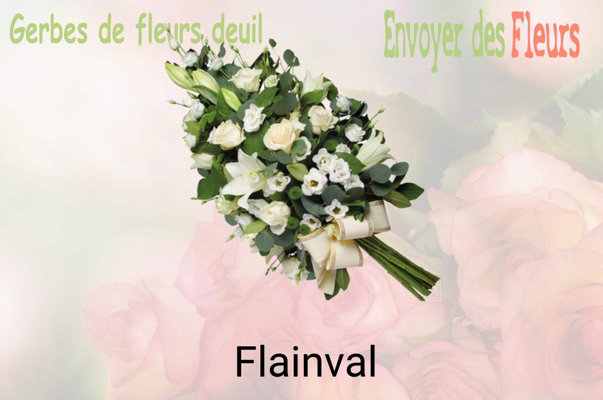 Gerbe de fleurs de deuil livrée à Flainval